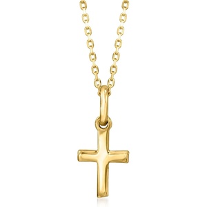 image:imagePure Collection by RossSimons 14kt Yellow Gold Cross NecklaceNo Gemstone