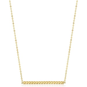 image:imagePure Collection by RossSimons Italian 14kt Yellow Gold Twisted Bar NecklaceNo Gemstone