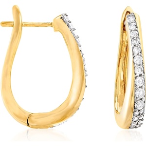 image:imageRossSimons 050 ct tw Diamond Hoop Earrings in 18kt Gold Over Sterling