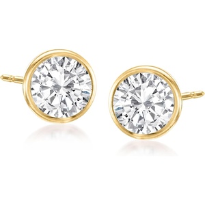 image:imageRossSimons 100 ct tw BezelSet Diamond Stud Earrings in 14kt Yellow Gold
