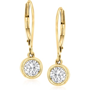 image:imageRossSimons 100 ct tw Diamond BezelSet Drop Earrings in 14kt Yellow Gold