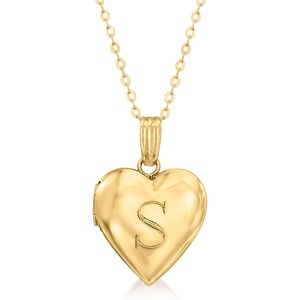 image:imageRossSimons 10kt Yellow Gold Personalized Heart Locket Necklace180 Inches