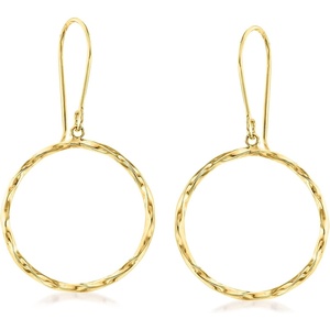 image:imageRossSimons 14kt Yellow Gold OpenCircle Drop Earrings