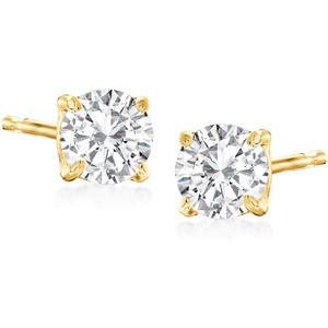 image:imageRossSimons 14kt Yellow Gold Round Diamond Stud Earrings HI Color  I1I2 Clarity
