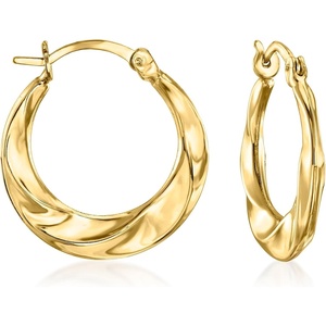 image:imageRossSimons 14kt Yellow Gold Twisted Hoop Earrings
