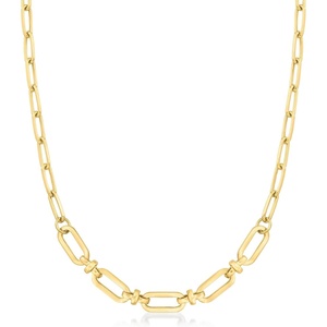 image:imageRossSimons 18kt Gold Over Sterling Enlarged Paper Clip Link NecklaceNo Gemstone