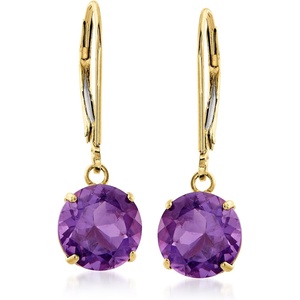 image:imageRossSimons 320 ct tw Amethyst Drop Earrings in 14kt Yellow Gold