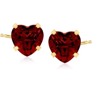 image:imageRossSimons 450 ct tw Garnet Heart Martini Stud Earrings in 14kt Yellow Gold