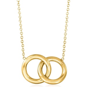 image:imageRossSimons Italian 14kt Yellow Gold Interlocking Circle NecklaceNo Gemstone