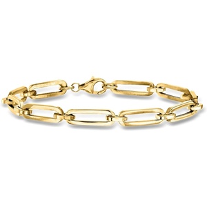 image:imageRossSimons Italian 14kt Yellow Gold Paper Clip Link Braceletno gemstone