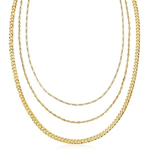 image:imageRossSimons Italian 18kt Gold Over Sterling MultiLink Layered NecklaceNo Gemstone