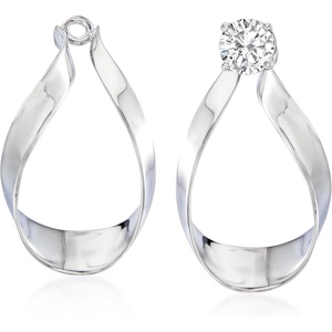 image:imageRossSimons Sterling Silver Ribbon Drop Earring Jackets