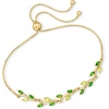 image:imagePure Collection by RossSimons 070 ct tw Chrome Diopside and 30 ct tw Peridot Leaf Bolo Bracelet in 18kt Gold Over Sterling