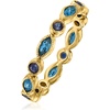 image:imagePure Collection by RossSimons 070 ct tw London Blue Topaz and 30 ct tw Sapphire Geometric Eternity Band in 14kt Yellow GoldSapphire
