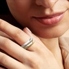 image:imagePure Collection by RossSimons 18kt Gold Over Sterling and Sterling Silver Jewelry Set 2 Wavy RingsNo Gemstone