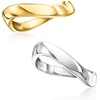 image:imagePure Collection by RossSimons 18kt Gold Over Sterling and Sterling Silver Jewelry Set 2 Wavy RingsNo Gemstone