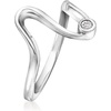 image:imagePure Collection by RossSimons BezelSet Diamond Wave Ring in Sterling SilverDiamond