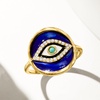 image:imageRossSimons 010 ct tw White Topaz and Multicolored Enamel Evil Eye Ring With Turquoise in 18kt Gold Over SterlingCreated Turquoise