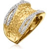 image:imageRossSimons 013 ct tw Diamond Hammered Ring in 18kt Gold Over SterlingDiamond