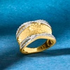 image:imageRossSimons 013 ct tw Diamond Hammered Ring in 18kt Gold Over SterlingDiamond