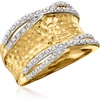 image:imageRossSimons 013 ct tw Diamond Hammered Ring in 18kt Gold Over SterlingDiamond