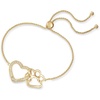 image:imageRossSimons 020 ct tw White Topaz Heart and Paw Bolo Bracelet in 18kt Gold Over Sterling