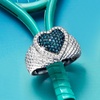 image:imageRossSimons 025 ct tw Blue Diamond Heart Ring in Sterling SilverDiamond