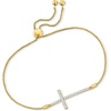 image:imageRossSimons 033 ct tw Diamond Cross Bolo Bracelet in 18kt Gold Over Sterling