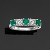 image:imageRossSimons 060 ct tw Emerald and 50 ct tw LabGrown Diamond Ring in 14kt White GoldDiamond