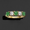 image:imageRossSimons 060 ct tw Emerald and 50 ct tw LabGrown Diamond Ring in 14kt Yellow GoldDiamond