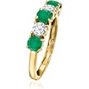 image:imageRossSimons 060 ct tw Emerald and 50 ct tw LabGrown Diamond Ring in 14kt Yellow GoldDiamond