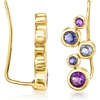 image:imageRossSimons 080 ct tw BezelSet MultiGemstone Ear Climbers in 18kt Gold Over Sterling