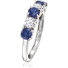 image:imageRossSimons 080 ct tw Sapphire and 50 ct tw LabGrown Diamond Ring in 14kt White GoldDiamond