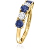 image:imageRossSimons 080 ct tw Sapphire and 50 ct tw LabGrown Diamond Ring in 14kt Yellow GoldDiamond