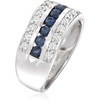 image:imageRossSimons 080 ct tw Sapphire and 65 ct tw White Topaz MultiRow Ring in Sterling SilverSapphire