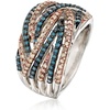 image:imageRossSimons 100 ct tw Blue and Champagne Diamond Ring in Sterling SilverDiamond