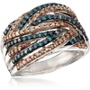 image:imageRossSimons 100 ct tw Blue and Champagne Diamond Ring in Sterling SilverDiamond
