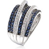 image:imageRossSimons 100 ct tw Sapphire and 15 ct tw Diamond Highway Ring in Sterling SilverSapphire
