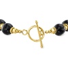 image:imageRossSimons 10mm Onyx Bead Bracelet in 18kt Gold Over SterlingOnyx