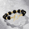 image:imageRossSimons 10mm Onyx Bead Bracelet in 18kt Gold Over SterlingOnyx