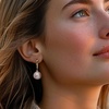 image:imageRossSimons 115125mm Cultured Pearl Drop Earrings in 14kt Yellow Gold