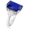 image:imageRossSimons 1200 Carat CushionCut Simulated Sapphire and 170 ct tw CZ Ring in Sterling SilverSapphire