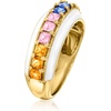 image:imageRossSimons 130 ct tw Multicolored Sapphire Ring With White Enamel in 18kt Gold Over SterlingSapphire