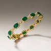 image:imageRossSimons 1300 ct tw Emerald and 21 ct tw Diamond Bracelet in 18kt Gold Over SterlingEmerald