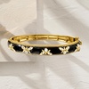 image:imageRossSimons 140 ct tw White Topaz and Black Enamel Bumblebee Bangle Bracelet in 18kt Gold Over SterlingTopaz
