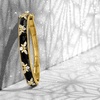 image:imageRossSimons 140 ct tw White Topaz and Black Enamel Bumblebee Bangle Bracelet in 18kt Gold Over SterlingTopaz