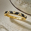 image:imageRossSimons 140 ct tw White Topaz and Black Enamel Bumblebee Bangle Bracelet in 18kt Gold Over SterlingTopaz