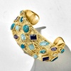 image:imageRossSimons 1400 ct tw MultiGemstone Cuff Bracelet in 18kt Gold Over Sterlingchalcedony