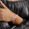image:imageRossSimons 14kt Yellow GoldPlated Bangle Bracelet With Simulated Tonal Pink and Red Gemstonesno gemstone