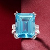 image:imageRossSimons 1700 Carat Simulated Aquamarine Ring With 30 ct tw Czs in Sterling SilverAquamarine